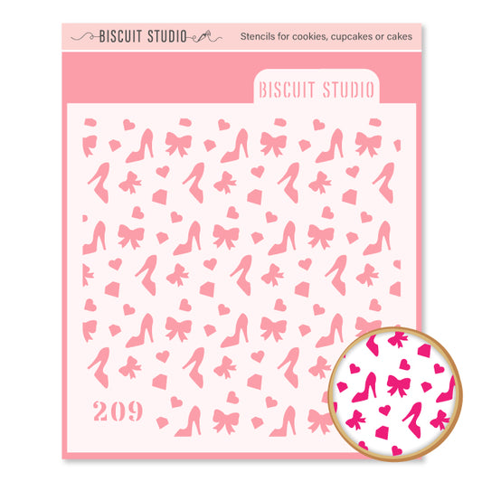 Glamour girl background cookie stencil