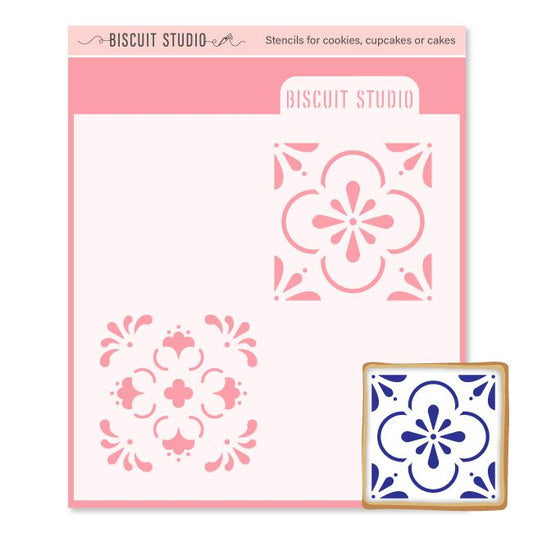 Individual tile cookie stencil
