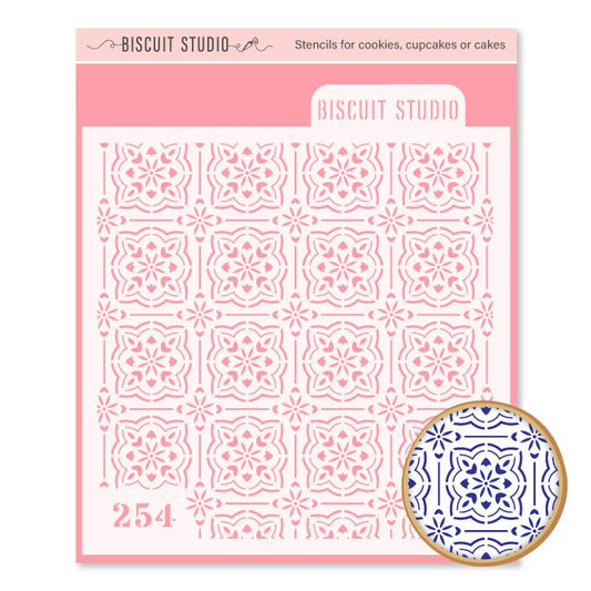 Tuscan tile cookie stencil