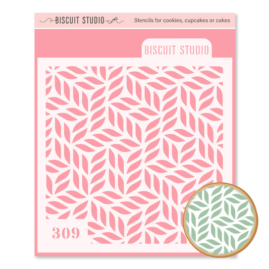Scattered leaf background cookie stencil