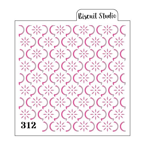 Tile design background cookie stencil