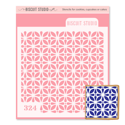 Moroccan flowers background cookie stencil