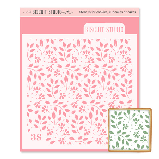 Floral blossom cookie stencil