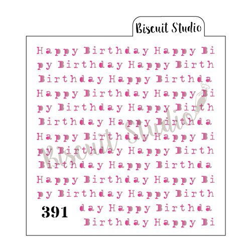Typed Happy Birthday Cookie Stencil
