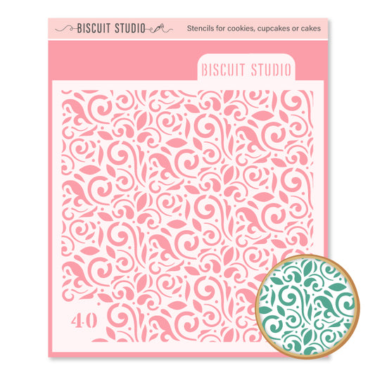 French floral cookie stencil