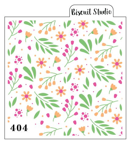 Meadow flowers background cookie stencil set of 3
