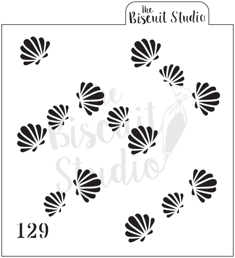 Clam shells cookie stencil (2 set)