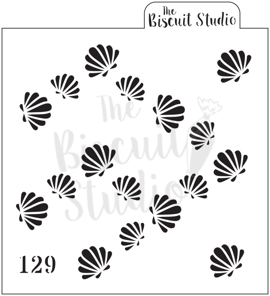 Clam shells cookie stencil (2 set)