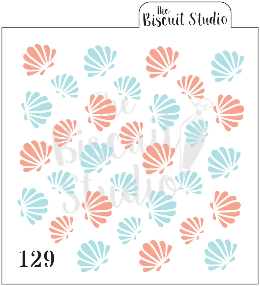 Clam shells cookie stencil (2 set)