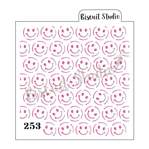 Smiley face background stencil
