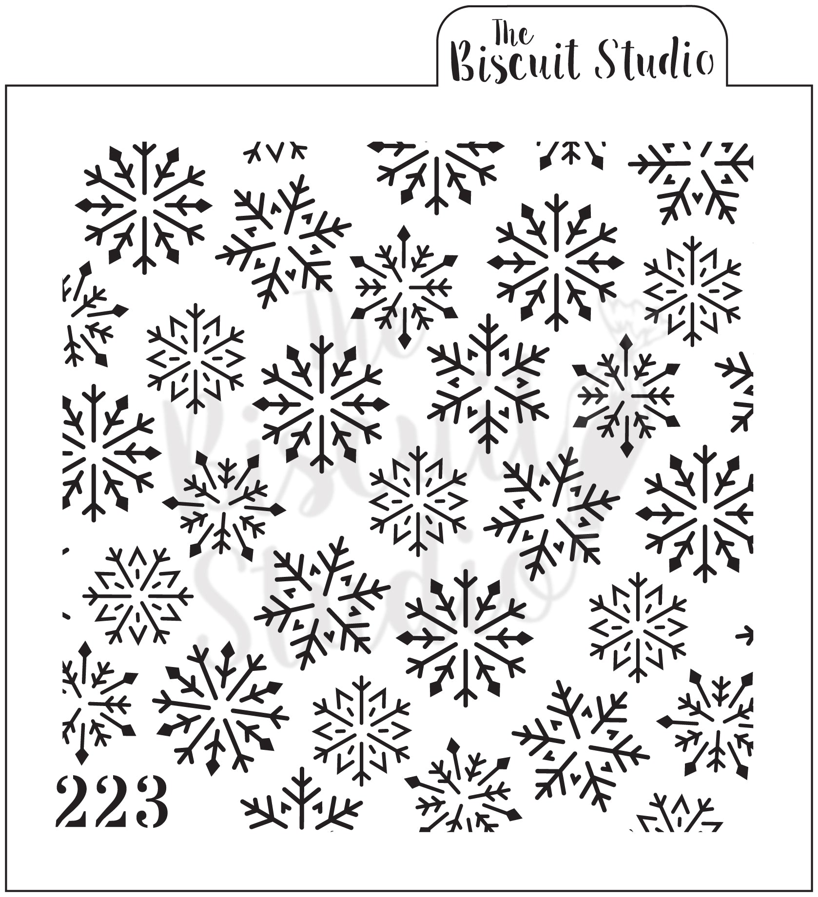 Snowflakes background cookie stencil