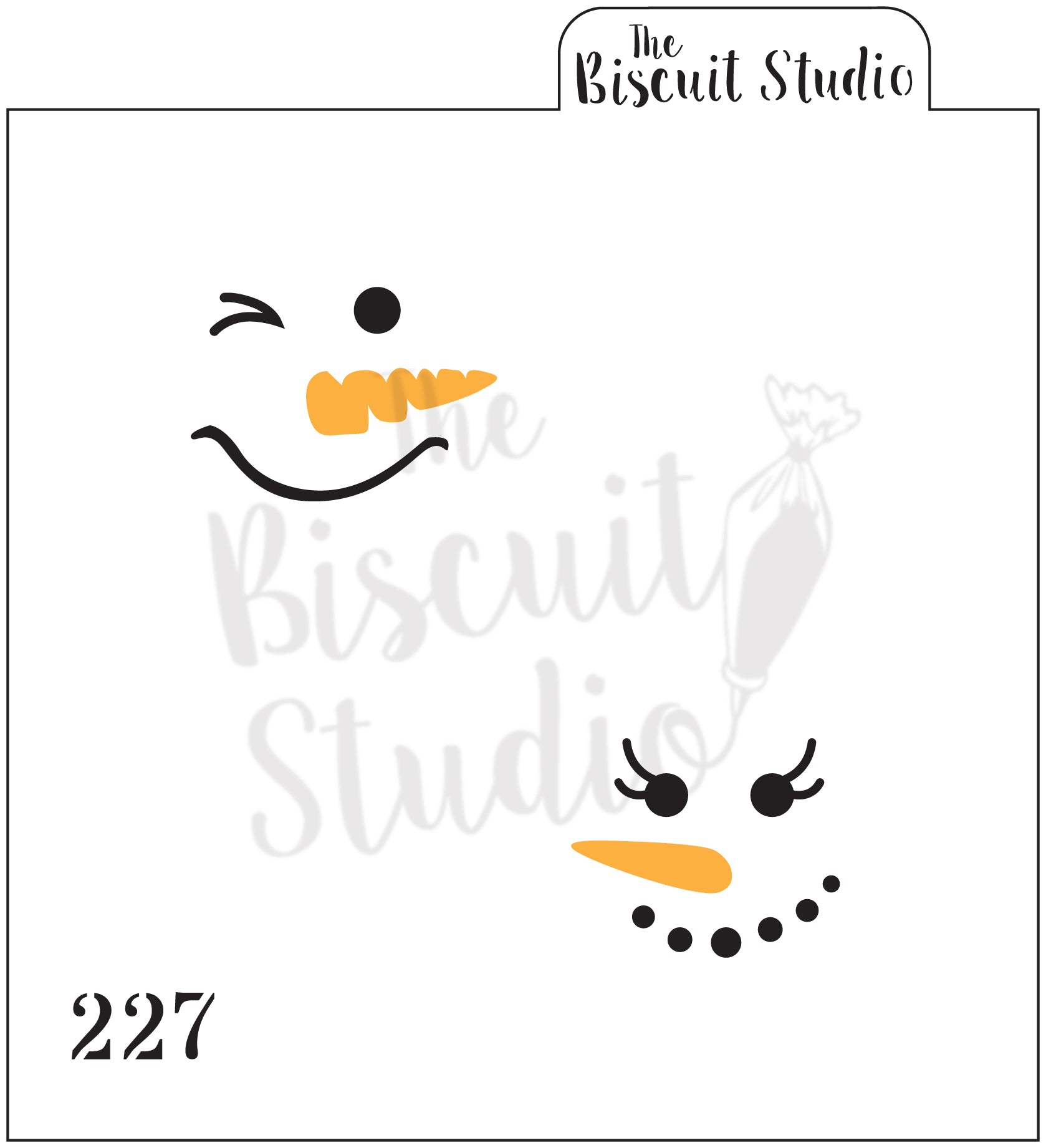 Large snowman face cookie stencils (2 set)
