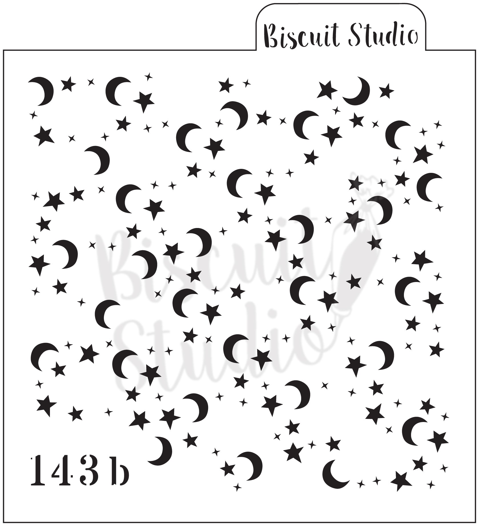 Eid moon & stars background cookie stencil