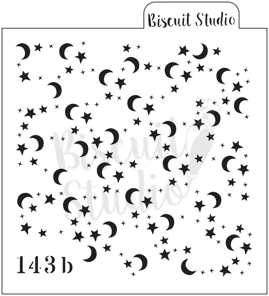 Eid moon & stars background cookie stencil