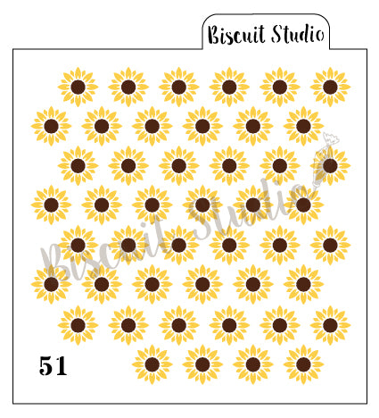 Sunflower background cookie stencil (2 set) – food safe cookie stencil by Biscuit Studio