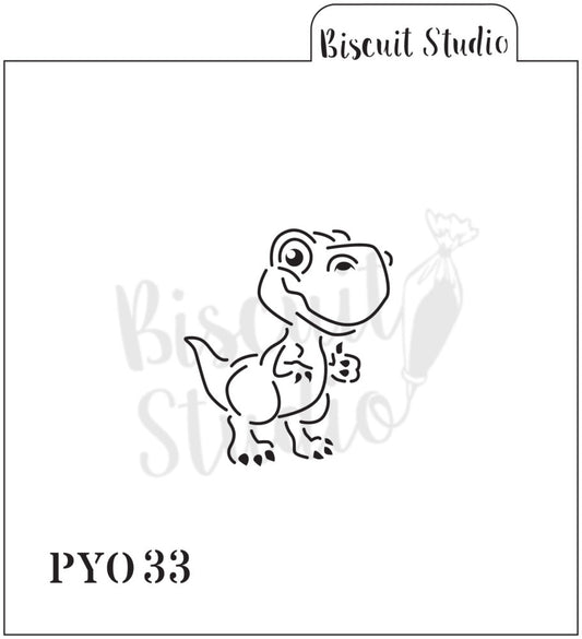 Dinosaur Cute T-Rex PYO stencil – food safe cookie stencil by Biscuit Studio