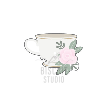 Floral vintage teacup Cookie Cutter