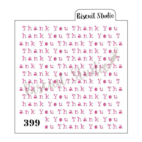 Typed Thank You Cookie Stencil