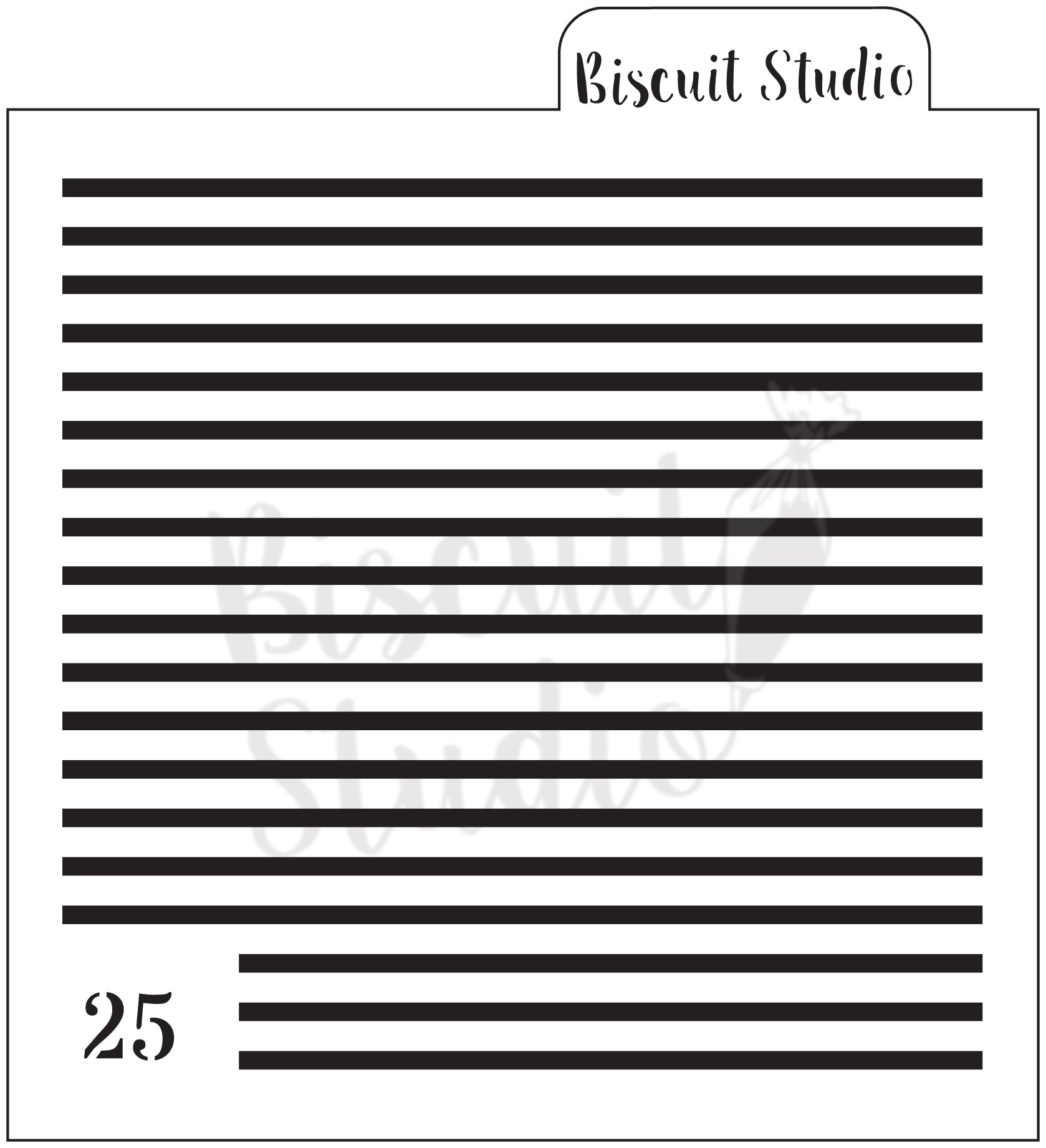 Thin stripes cookie stencil