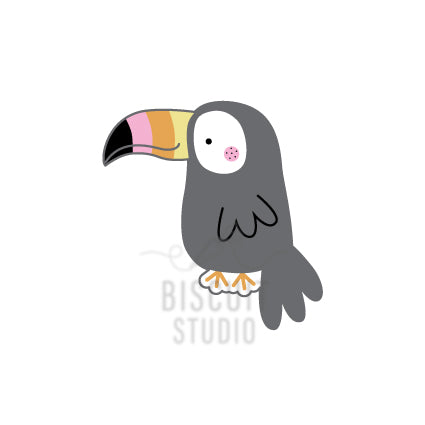 cookie cutter in the shape of a toucan by Biscuit Studio.