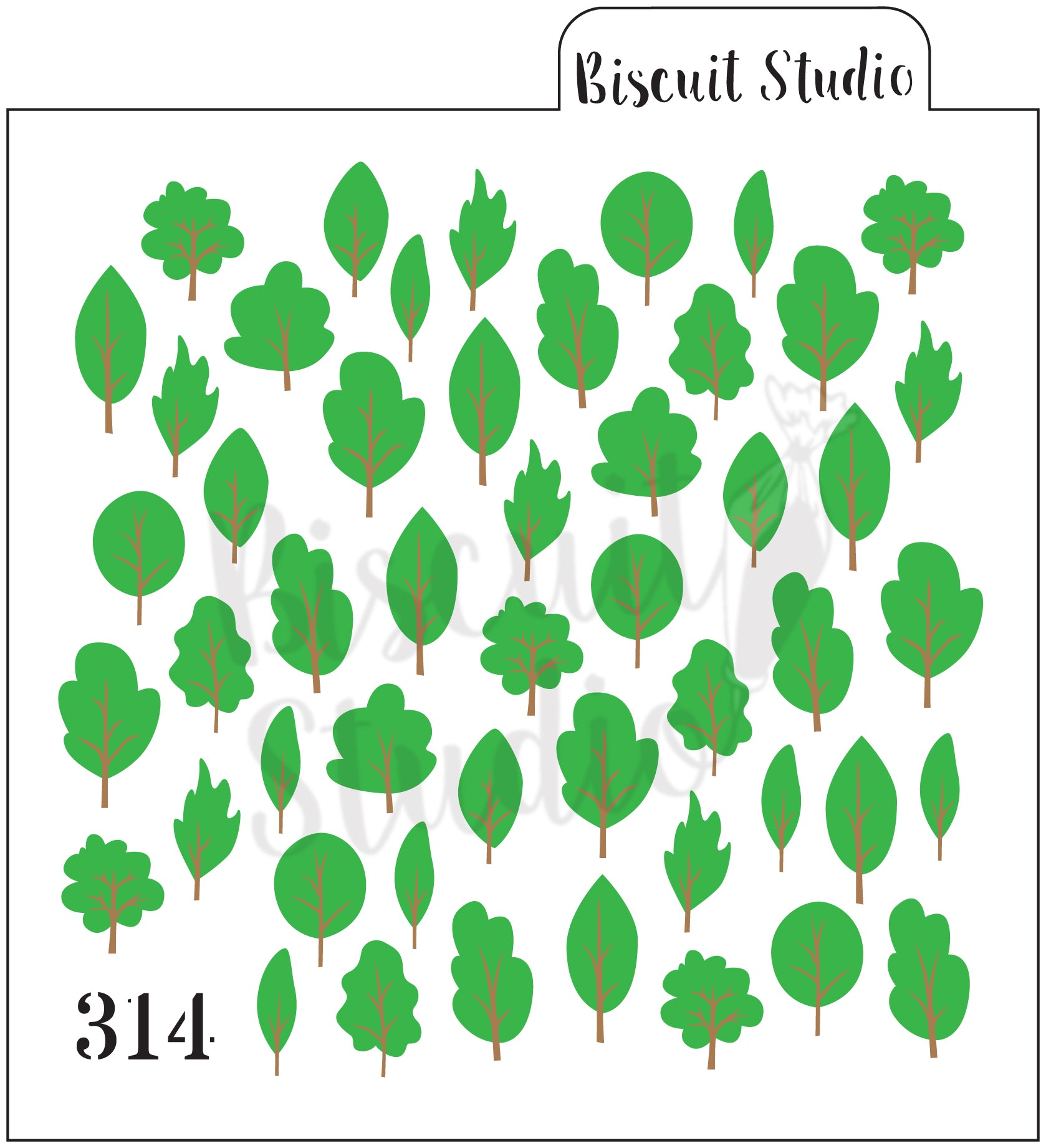 *Tree background 2 set cookie stencil