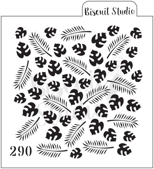 Small tropical background cookie stencil – food safe cookie stencil by Biscuit Studio