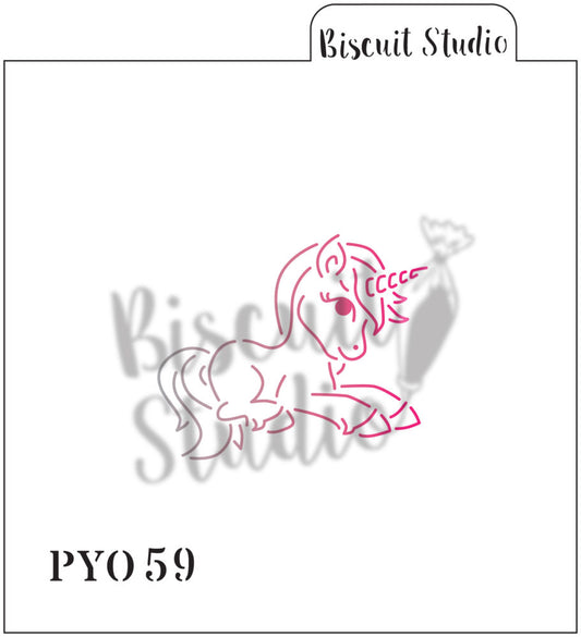 PYO Unicorn body cookie stencil