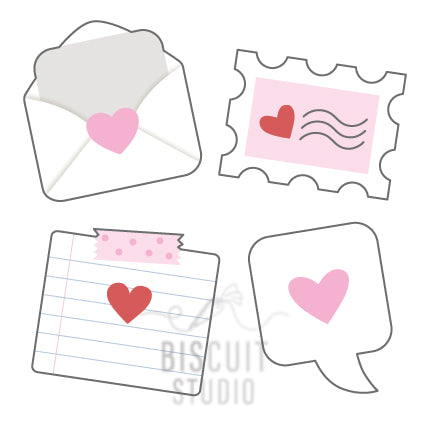 Mini Valentine connect Cookie Cutter Set