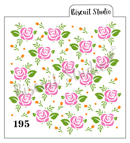 Vintage rose cookie stencil (3 set) – food safe cookie stencil by Biscuit Studio