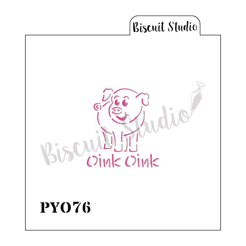 Pig PYO cookie stencil
