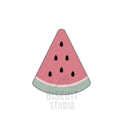 A watermelon slice-shaped cookie cutter by Biscuit Studio.