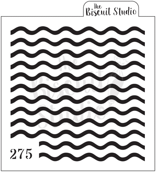 Wavy lines background cookie stencil
