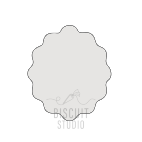 Wavy Oval Plaque Cookie Cutter