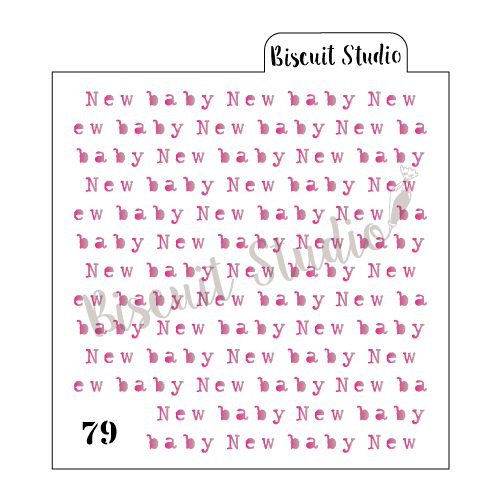 Typed New Baby Cookie Stencil