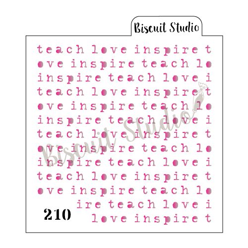 Typed Teach Love Inspire Cookie Stencil