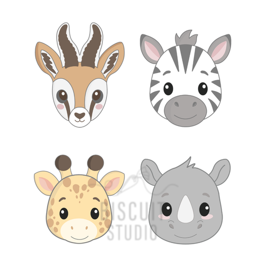 Mini Safari Animal Faces Cookie Cutter Set