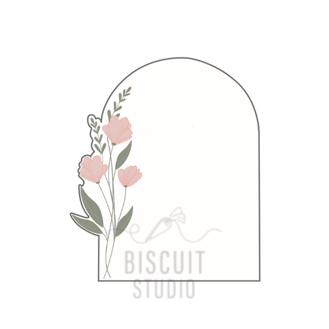 Arch plaque with flowers Cookie Cutter