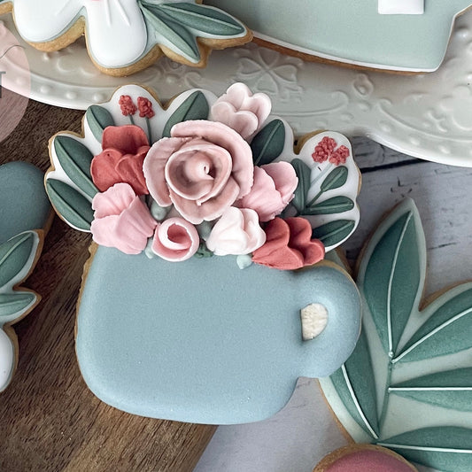 Tea cup with flowers cookie cutter