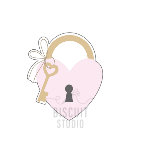 Lock with key cookie cutter