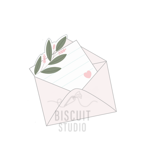 Envelope with leaves cookie cutter