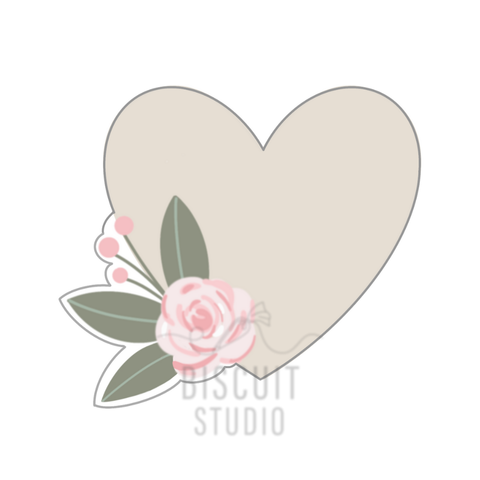 Heart with rose cookie cutter