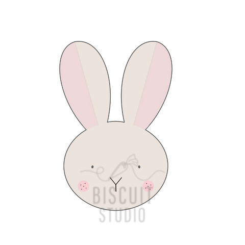 Long Ear Bunny Face Cookie Cutter design by Biscuit Studio