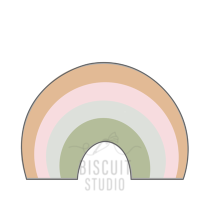 Retro rainbow Cookie Cutter – food safe PLA cookie cutter by Biscuit Studio