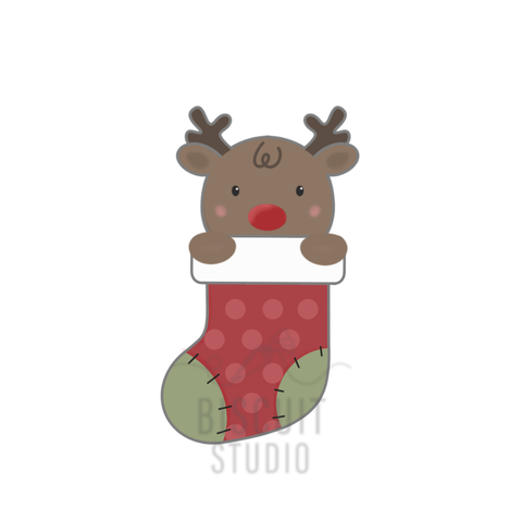 Reindeer Stocking Cookie Cutter