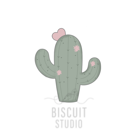 Cactus with heart Cookie Cutter