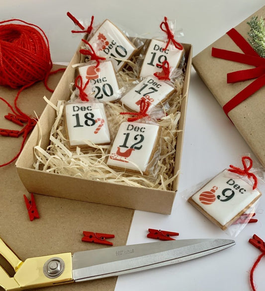 Advent Calendar cookie stencil set of 8