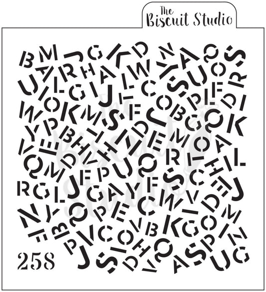 Alphabet background cookie stencil