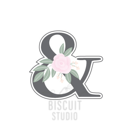 Ampersand with florals cookie cutter