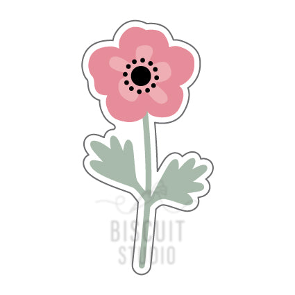 Long Stem Anemone Flower Cookie Cutter – food safe PLA cookie cutter by Biscuit Studio