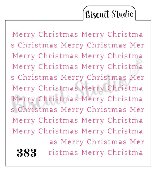 Typed Merry Christmas background cookie stencil